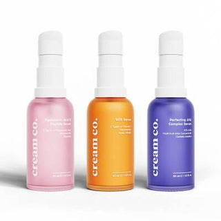Cream Co. Skincare Serum Set - Hyaluronic Acid, Peptides, Vitamin C - Anti-Aging, Vegan, Hydrating Cream Co. Skincare Serum Set - Anti-Aging & Hydrating skincare serum set, hyaluronic acid serum, vegan skincare, anti-aging skincare, AHA complex serum, skincare for aging skin, hyperpigmentation treatment, dry skin solution, vegan cosmetics, hypoallergenic skincare, paraben-free, sulfate-free, alcohol-free, perfume-free, skincare routine, radiant skin, youthful complexion, glow up, skincare essentials, beauty