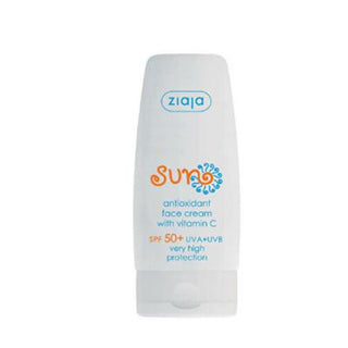 ziaja sun spf50 face cream - antioxidant vitamin c, 50ml ziaja face cream sunscreen with vitamin c Ziaja Sun SPF50+ Face Cream - Antioxidant Vitamin C | 50 ml Ziaja Sun SPF50+ Face Cream with Vitamin C ziaja, sunscreen, spf50, vitamin-c, face-cream, anti-aging, vegan, all-skin-types, sun-care, ai-generated