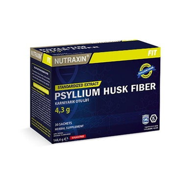 Nutraxin Psyllium Husk Fiber 30 Sachets - Natural Dietary Fiber Supplement for Digestive Health Support