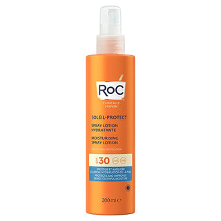 Roc Sunscreen Spray SPF 30: Moisturizing, Water Resistant, Broad Spectrum Sun Protection for Dry Skin - 200ml Roc SPF 30 Sunscreen Spray: Moisturizing Sun Protection sunscreen SPF 30, moisturizing sunscreen, water resistant sunscreen, sunscreen spray, SPF 30 sun protection, Roc sunscreen, sunscreen for dry skin, broad spectrum sunscreen, sun protection, moisturizer, dry skin, water activities, UV protection, sunburn prevention, anti-aging, easy application, even coverage, beach, swimming, outdoor activities
