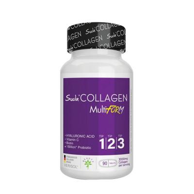 Suda Collagen: Type 1 2 3 Collagen Supplement with Probiotics, Hyaluronic Acid & Vitamin C - Supports Skin, Hair, Nails 