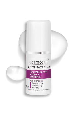 Dermoskin Anti-Aging Active Serum 15ml - Hydrating, Anti-Wrinkle, Brightening Serum with Hyaluronic Acid, Vitamin C, and Peptides Dermoskin Active Serum 15ml - Anti-Aging Hydration anti-aging serum, dermoskin active serum, hyaluronic acid serum, vitamin C serum, peptide serum for face, skincare, anti-wrinkle, brightening serum, youthful skin, hydration, fine lines, dryness