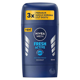 Nivea Men Fresh Active Deodorant Stick - Long Lasting Freshness & 48Hr Protection, Dye & Preservative Free for Sensitive Skin Nivea Men Fresh Active Deodorant Stick - 48Hr Protection Nivea Men Deodorant, Fresh Active Deodorant Stick, Long Lasting Deodorant for Men, Dye Free Deodorant, Preservative Free Deodorant Stick, Men's Grooming, Personal Care, Sensitive Skin, Natural Ingredients, 48Hr Deodorant Protection, Ocean Extracts, Masculine Scent, Dermatologically Tested, Powder Free Formula