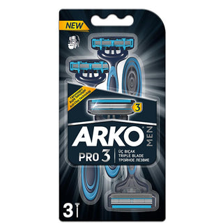 Arko Men Pro 3: Triple Blade Razor for Sensitive Skin - Smooth, Comfortable Shave & Reduced Irritation Arko Men Pro 3: Smooth Shave Razor for Sensitive Skin men's razor blades, shaving razor, triple blade razor, sensitive skin razor, Arko Men razor, razor blades for men, smooth shave razor, ergonomic razor, lubricating razor, best razor for men, razor blades, shaving, men's grooming, personal care, shaving products, skin care, face care, grooming, men, smooth shave, close shave, irritation free, olive oil, 