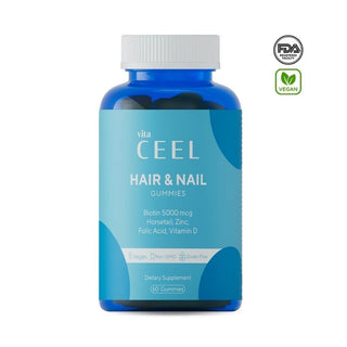 vita CEEL Hair & Nail 60 Gummies - Biotin, Vitamin D, Zinc Supplement for Healthy Hair and Nails vita CEEL Hair & Nail Gummies - Biotin, Vitamin D, Zinc Hair and Nail Supplement, Chewable Vitamins, Biotin Supplement, Vitamin D Gummies, Zinc for Hair and Nail Health, Natural Dietary Supplements, Chewable Health Supplements, Hair Care, Nail Care, Wellness, Health Supplements, Dietary Supplements, Gummies, Biotin for Hair, Vitamin D for Nails, Zinc Supplement