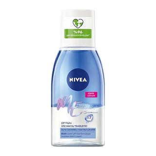 Nivea Eye Makeup Expert: Dual Phase Gentle Eye Makeup Remover - Effectively Removes Waterproof Mascara, Protects Lashes - Biotin Enriched, Silicone & Microplastic Free Nivea Eye Makeup Remover: Gentle & Waterproof - Healthy Lashes! eye makeup remover, waterproof mascara remover, biotin eye makeup remover, gentle eye makeup remover, makeup remover for sensitive eyes, dual phase eye makeup remover, Nivea eye makeup remover, silicone free makeup remover, microplastic free makeup remover, recycled bottle makeup