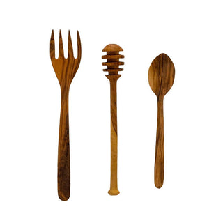 Lava Cast Iron Mini Utensil Set - 3 Piece Olive Wood Handle Spoon Fork Honey Spoon Lava Cast Iron Mini Utensil Set - Olive Wood Handles Olive wood utensils, Cast iron kitchenware, Mini serving utensils, Natural mineral oil finished products, 3-piece utensil set, Artisanal kitchenware, Durable kitchen utensils, Rustic kitchen decor, Cast iron cookware, Olive wood handles, Kitchen gifts, Cooking essentials