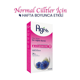 agiss hair removal wax strips, close up of agiss wax strips for body, agiss waxing strips with cleansing wipes Agiss Hair Removal Wax Strips for Legs & Body - Peeling and Moisturizing Formula for Normal Skin | 24 Count Agiss Hair Removal Wax Strips for Body | 24 Strips agiss, hair-removal, wax-strips, body-care, beauty-products, skincare, women, normal-skin, peeling-effect, ai-generated