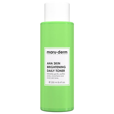 Maruderm AHA Skin Brightening Toner: Glycolic & Lactic Acid Exfoliating Treatment for Dark Spots, Hyperpigmentation, & E