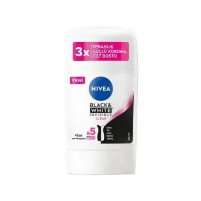 Nivea Women's Deodorant Stick - Black Invisible Clear, Alcohol-Free, Dermatologically Tested, 1.69 fl oz