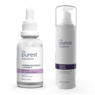The Purest Solutions Anti-Aging Eye Care Set: Peptide Complex & Vitamin C - Reduce Wrinkles, Dark Circles & Hydrate Under Eyes The Purest Solutions Eye Care: Anti-Aging, Wrinkle & Dark Circle anti-aging eye serum, eye contour serum, peptide complex, caffeine eye serum, vitamin C eye serum, wrinkle reduction eye treatment, dark circle treatment, eye bag reduction, hydrate under eye, fine line eye serum, anti-aging, eye serum, peptide serum, vitamin c serum, dark circles, wrinkles, fine lines, hydration, eye 