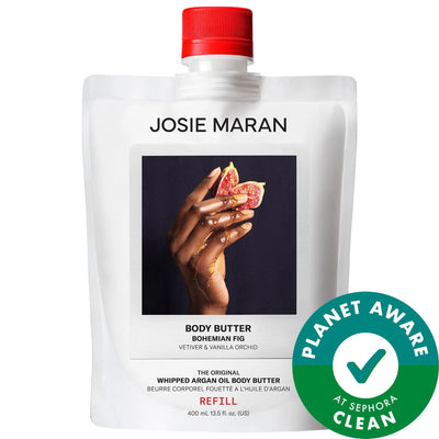 Josie Maran - Whipped Argan Oil Refillable Firming Body Butter Jar for Natural Skincare, Sustainable Beauty, and Hydrati