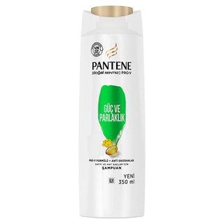 pantene pro-v strength shampoo bottle, labeled ingredients of pantene shampoo, stylish packaging of pantene pro-v shampoo Pantene Pro-V Strength & Shine Shampoo for Weak, Lifeless Hair | 11.8 fl oz Pantene Pro-V Strength Shampoo for Lifeless Hair pantene, shampoo, strengthening, lifeless-hair, hair-care, pro-v, glossy-hair, recycled-packaging, eco-friendly, ai-generated