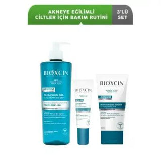 Bioxcin Acne-Prone Skin Care 3-Piece Set - Natural, Hypoallergenic Skincare for Oily Skin, Sebum Balancing, Paraben-Free Bioxcin Acne-Prone Skin Care Set - Natural & Hypoallergenic acne prone skin care, natural skincare products, hypoallergenic skincare, non-comedogenic skincare, paraben free skincare, phthalate free skincare, sebum balancing skincare, oily skin care, acne treatment, skincare set, Bioxcin