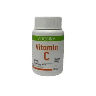 Voonka Vitamin C Supplement - 500mg Chewable Tablets for Immune Support - Sugar-Free, Orange Flavored - 60 Count Voonka Vitamin C 500mg Chewable Tablets - Immune Support Vitamin C supplement, chewable Vitamin C tablets, adult dietary supplements, immune support vitamins, low-calorie Vitamin C, sugar-free supplements, orange flavored vitamins, health-conscious adults, diabetic-friendly supplements, dietary supplements, health supplements, wellness products