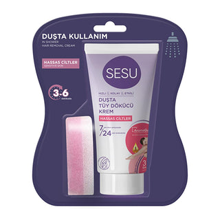 Sesu Hair Removal Cream for Sensitive Skin - Gentle, Effective, and Convenient - 5.07 fl oz Sesu Hair Removal Cream for Sensitive Skin - 5.07 fl oz hair removal cream, sensitive skin hair removal, Boswellia Serrata Gum hair removal cream, Vitamin E hair removal cream, Aroma Guard hair removal, gentle hair removal, convenient hair removal, smooth skin, irritation-free, beauty routine, personal care, cosmetic product, skin care