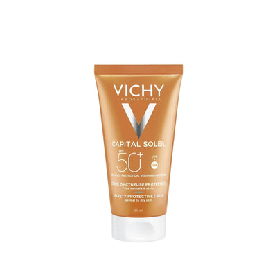 Vichy Capital Soleil Velvety SPF 50 Sunscreen Face Cream - Broad Spectrum Protection, Non-Greasy Texture