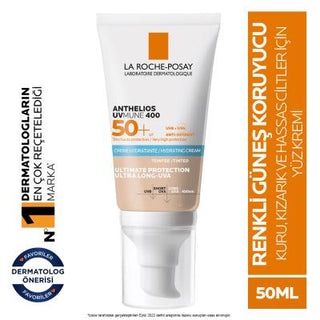 La Roche-Posay Anthelios UVMune SPF50+ Tinted Sunscreen: High UVA/UVB Protection, Moisturizing, Evens Skin Tone, Ideal for Sensitive Skin La Roche-Posay SPF50+ Tinted Sunscreen: Sensitive Skin Protection tinted sunscreen, SPF50+ sunscreen, sunscreen for sensitive skin, moisturizing sunscreen, UVMune sunscreen, La Roche Posay sunscreen, sunscreen with color, broad spectrum sunscreen, sun protection for face, hypoallergenic sunscreen, sunscreen, SPF 50+, face sunscreen, sensitive skin, UVA protection, UVB pro