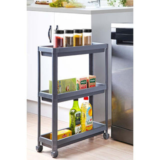 Decobella Narrow Storage Rack 3-Tier Wheeled Bathroom Kitchen Organizer Decobella Narrow Storage Rack - 3 Tier Wheeled Bathroom & Kitchen Organizer narrow storage rack, bathroom storage, kitchen storage, wheeled storage rack, multi-tier storage, storage solution, organization, compact spaces, durable plastic, tool-free assembly, bathroom essentials, kitchen essentials, clutter-free, home organization, Decobella