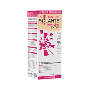 solante tinted spf 50 sunscreen bottle, application of tinted sunscreen, model using solante sunscreen on face Solante Tinted SPF 50+ Sunscreen - Non-Comedogenic | 150 ml Solante Tinted SPF 50+ Sunscreen | 150 ml solante, sunscreen, spf50, tinted, sensitive-skin, non-comedogenic, moisturizing, anti-redness, ai-generated, daily-skin-care