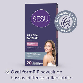 Sesu Sensitive Skin Wax Strips - Easy Hair Removal for Short Hair, Sugar-Free Formula Sesu Sensitive Skin Wax Strips - Sugar-Free & Gentle sensitive skin wax strips, easy hair removal, sugar-free wax, body hair removal for sensitive skin, waxing for short hair, hair removal for women, sensitive skin care, wax strips, hair removal products, personal care