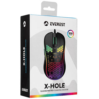 Everest SM-G66 X-HOLE 8000dpi LED Gaming Mouse - High Precision, 7 Programmable Buttons, RGB Lighting Everest 8000dpi Gaming Mouse - High Precision & RGB Lighting Gaming Mouse, 8000 DPI Mouse, RGB Gaming Mouse, Programmable Gaming Mouse, USB Gaming Mouse, Everest SM-G66 X-HOLE, High Precision Mouse, Customizable RGB Lighting, Gaming Peripherals, PC Gaming Accessories