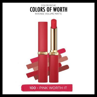 Loreal Paris Color Riche Colors of Worth Intense Volume Matte Lipstick - 100 Pink Worth It, Long Lasting & Moisturizing Loreal Paris Color Riche Matte Lipstick - Long Lasting & Moisturizing Loreal Paris Color Riche, Matte Lipstick, Hyaluronic Acid Lipstick, Long Lasting Lip Color, Moisturizing Lipstick, Lip Care, Cosmetics, Makeup, Beauty Products, Lip Color, Matte Finish, Hydrating Lipstick, Fashion Makeup, Skincare for Lips