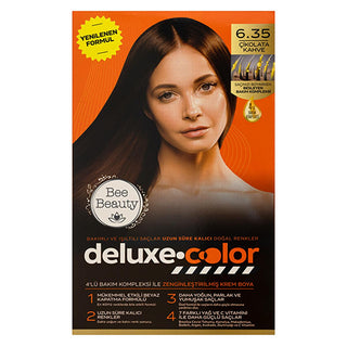 Bee Beauty Chocolate Brown Hair Dye Kit: Deluxe Permanent Hair Color with Argan, Collagen, & Oils for Grey Coverage - Salon Quality at Home Bee Beauty Chocolate Brown Hair Dye: Permanent Color & Grey Coverage hair dye, chocolate brown hair dye, permanent hair color, hair color kit, hair dye with oil, grey coverage hair dye, Bee Beauty hair dye, saç boyası, chocolate kahve saç boyası, hair dye with argan oil, hair coloring, at-home hair color, hair care, beauty, personal care, chocolate brown, argan oil, col
