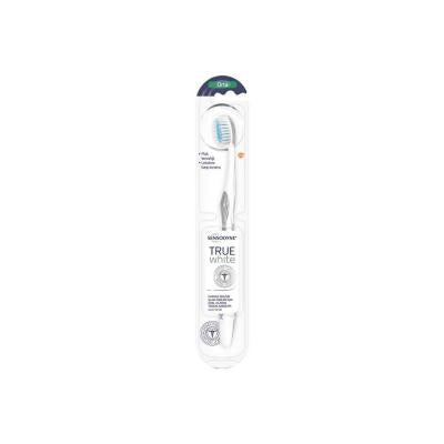 Sensodyne True White: Gentle Medium Toothbrush for Sensitive Teeth & Natural Whitening - Effective Oral Hygiene & Gum Ca