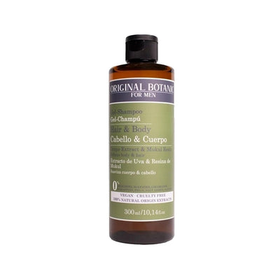 Original Botanic Vegan Shower Gel and Shampoo for Men - 10.14 fl oz, Natural Body and Hair Cleansing, Multi-purpose Vega