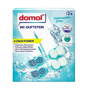 Domol Turquoise Toilet Bowl Cleaner Block - Automatic Cleaning, Lime Scale Prevention, & Odor Eliminator for a Fresh Bathroom Domol Toilet Bowl Cleaner: Automatic Cleaning & Freshness toilet bowl cleaner, toilet freshener, toilet block, lime scale prevention, odor eliminator, turkuaz toilet cleaner, bathroom cleaning supplies, toilet hygiene products, automatic toilet cleaner, Domol toilet block, bathroom cleaner, limescale remover, toilet odor neutralizer, easy toilet cleaning, turquoise toilet cleaner, ho