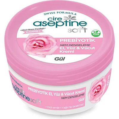 Cire Aseptine Soft Prebiyotik Moisturizing Cream with Vitamin E & Rose Extract - 3.38 fl oz