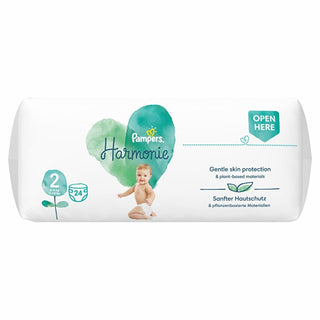 prima harmonie baby diapers size 3 pack front, prima harmonie baby diapers size 3 pack back, close-up of prima harmonie baby diaper material Prima Harmonie Baby Diapers Size 3 - 22 Count for Parents | Sensitive Skin Protection Prima Harmonie Baby Diapers Size 3 - 22 Count prima, baby-diapers, size-3, 22-count, sensitive-skin, plant-based, oeko-tex-certified, no-allergens, parenting, ai-generated