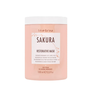 Inebrya Sakura Restorative Mask - 1000ml Hair Nourishment & Restoration Treatment Inebrya Sakura Restorative Mask 1000ml - Hair Nourishment Treatment hair restorative mask, Sakura hair care, large capacity hair mask, hair nourishment treatment, Inebrya Sakura Restorative Mask, hair restoration, nourishing hair mask, jel hair treatment, 1000ml hair care, restorative hair care, hair repair mask, Sakura essence hair treatment