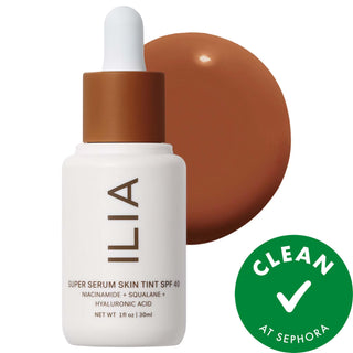 Ilia Super Serum Skin Tint SPF 40: Dewy Coverage, Vegan Skincare Foundation with Hyaluronic Acid & Niacinamide - Mineral SPF Protection Ilia Skin Tint SPF 40: Dewy, Light Coverage & Vegan Skincare skin tint SPF 40, tinted serum foundation, light coverage foundation, dewy finish foundation, vegan skincare makeup, cruelty-free foundation, hyaluronic acid skin tint, niacinamide foundation, plant-based squalane makeup, mineral SPF foundation, skincare foundation, tinted moisturizer, natural makeup, vegan founda