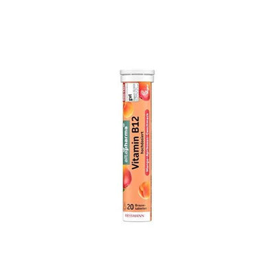 Altapharma Vitamin B12 Supplement Effervescent Tablets - Mango-Apricot Flavored, Vegan, Lactose & Gluten-Free, Energy Bo