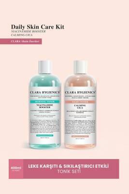 clara hygienics vegan daily care toner set, clara hygienics niacinamide booster toner, clara hygienics calming cica toner Clara Hygienics Daily Care Toner Set - Vegan | 400ml Each Clara Hygienics Daily Care Toner Set | Vegan skincare, vegan, toner-set, face-care, body-care, niacinamide, cica, daily-care, cruelty-free, ai-generated