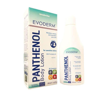 Evoderm Panthenol Body Lotion 200ml - Moisturizing Skincare for Dry Skin