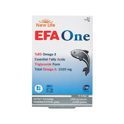 New Life Efa One: 1200mg Omega 3 Supplement - Heart Health & Overall Well-Being Support - 45 Capsules
