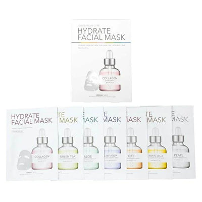 Dermal 7-Day Hydrating Facial Sheet Mask Set - Collagen, Hyaluronic Acid - Intense Moisture, Radiant Skin, and Anti-Agin