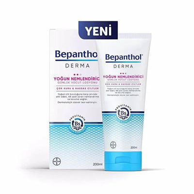 Bepanthol Derma: Intense Moisturizing Body Lotion for Dry, Sensitive Skin - 48 Hour Hydration, Non-Sticky, Dermatologica