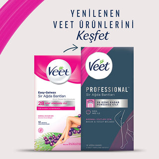 veet wax strips for normal skin package, 12 count veet wax strips image, veet waxing strips with cleaning wipes Veet Wax Strips for Normal Skin - Easy-Gelwax Formula for Silky Smooth Skin | 12 Strips Veet Wax Strips for Normal Skin - 12 Count veet, wax-strips, hair-removal, normal-skin, easy-gelwax, smooth-skin, body-care, women, personal-care, ai-generated