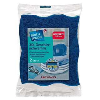 Flink & Sauber 2-Pack Dish Sponge: Absorbent Viscose & Abrasive Fiber - Non-Scratch, Machine Washable Kitchen Cleaning Sponges Flink & Sauber Dish Sponge: Absorbent, Non-Scratch Kitchen Cleaning dish sponge, cleaning sponge, kitchen sponge, abrasive sponge, absorbent sponge, dishwashing sponge, reusable dish sponge, machine washable sponge, non-scratch sponge, sponge for delicate surfaces, dish sponges, kitchen cleaning, household cleaning, viscose sponge, fiber sponge, ergonomic sponge, durable sponge, was