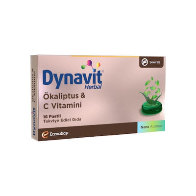 Dynavit Herbal Pastilles with Vitamin C & Eucalyptus - Sugar-Free Throat Lozenges