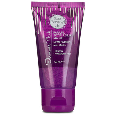 Bee Beauty Hydrating Hyaluronic Acid Peel Off Face Mask: Achieve Radiant & Moisturized Skin with Our Fun Purple Glitter 