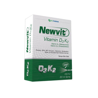 Newvit Vitamin D3 K2 Spray 30ml - Immune System & Bone Health Support Supplement Newvit Vitamin D3 K2 Spray - Immune & Bone Health Vitamin D3 K2 Spray, Vitamin D Supplement, Vitamin K2 Supplement, Immune System Support, Bone Health Supplement, Muscle Function Support, Health Supplements, Dietary Supplements