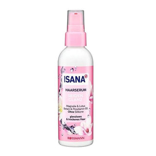 Isana Hair Serum: Silky Shine Magnolia & Lotus - Frizz Control, Split End Repair, Vegan Formula for Dry & Dull Hair - 3.38 fl oz Isana Hair Serum: Frizz Control & Shine - Vegan Formula hair serum, frizz control serum, split end treatment, vegan hair serum, magnolia hair serum, lotus hair serum, dry hair serum, hair shine serum, hair care, hair treatment, anti-frizz, split end repair, dry hair, dull hair, shine, moisture, hydration, vegan, cruelty-free, plant-based, magnolia, lotus, betaine, provitamin B5, g