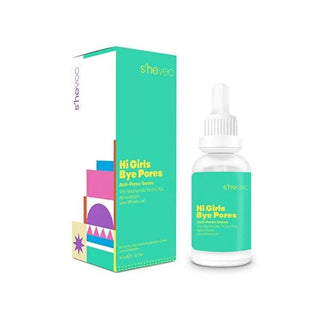 She Vec Hi Girls Anti-Acne Facial Serum: Blemish Treatment, Sebum Control, Skin Brightening, Pore Minimizing - 1.01 fl oz She Vec Anti-Acne Serum: Blemish Treatment & Bright Skin anti acne serum, sebum control serum, oily skin serum, blemish treatment, skin brightening serum, multifunctional serum, acne treatment, pore minimizing serum, anti wrinkle serum oily skin, Hi Bye Pores serum, acne serum, oily skin care, blemish control, skin brightening, wrinkle reduction, facial serum, skincare, oily skin, acne-p