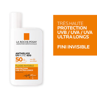 La Roche Posay Anthelios UVMUNE 400 Invisible Fluid Sunscreen SPF50+ - Lightweight, Water-Resistant Protection