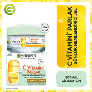 Garnier Vitamin C Brightening Gel Cream: Daily Facial Moisturizer for Radiant, Even Skin Tone - Lightweight, Non-Greasy, 1.69 fl oz Garnier Vitamin C Moisturizer - Brighten & Hydrate Skin Vitamin C Moisturizer, Brightening Gel Cream, Daily Facial Moisturizer, Garnier Vitamin C, Normal Skin Moisturizer, Lemon Extract Skincare, C Vitamini Nemlendirici Jel, Facial Brightening Cream, Lightweight Moisturizer, Vitamin C, Lemon Extract, Gel Cream, Facial moisturizer, Brightening, Hydrating, Skincare, Normal skin, 